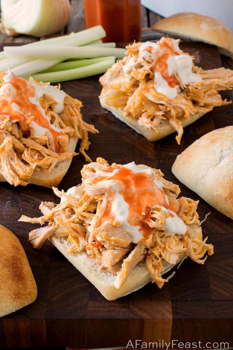 Slow Cooker Pulled Buffalo Chicken