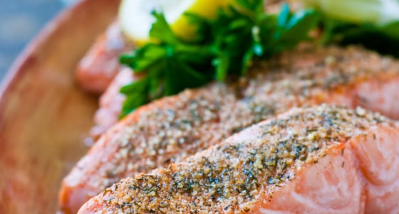 Baked Crusted Salmon - A Family Feast