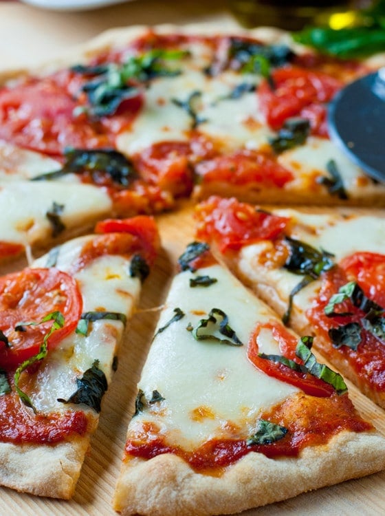 Pizza Margherita with Roasted Tomato Pizza Sauce - A Family Feast