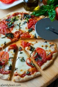 Pizza Margherita with Roasted Tomato Pizza Sauce - A Family Feast