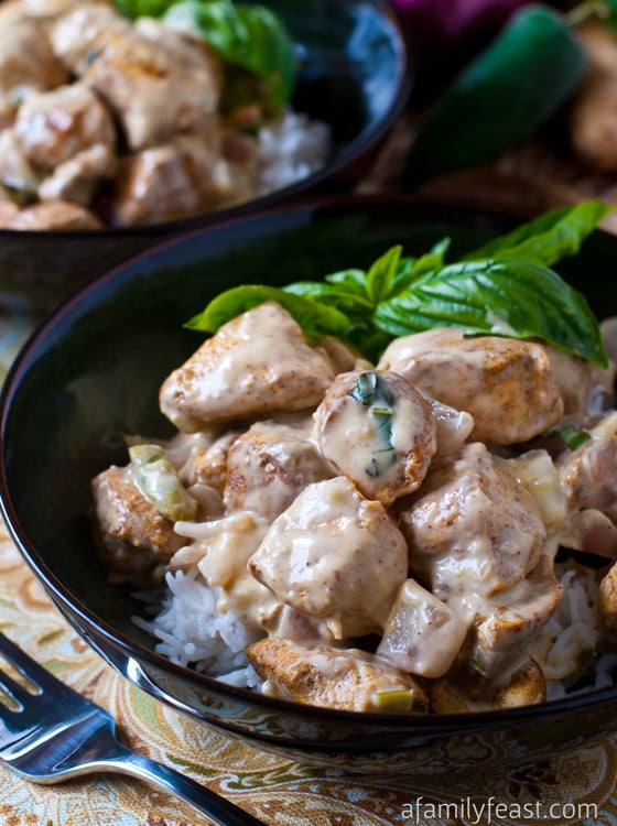 Basil Chicken in Coconut-Curry Sauce - A Family Feast