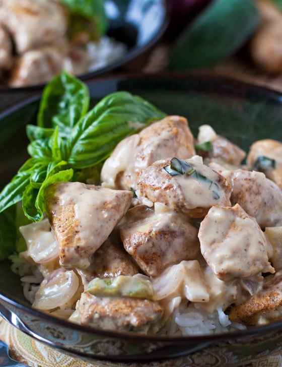 Basil Chicken in Coconut-Curry Sauce - A Family Feast