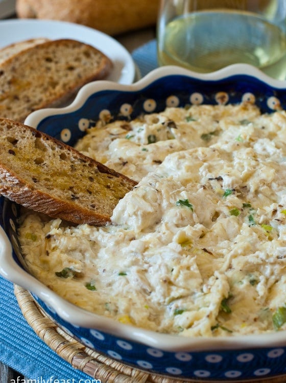 Hot Crab Dip with Crostini - A Family Feast