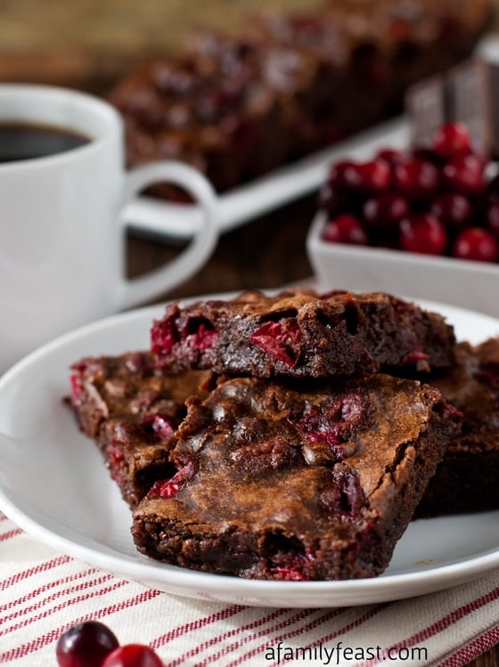 Cranberry Brownies - The sweet tart taste of fresh cranberries added to the fudgy, moist brownies is the most perfect combination!! My husband says there are the best brownies he's ever eaten!