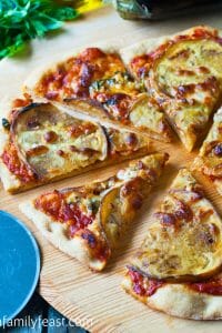 Eggplant and Garlic Pizza - A Family Feast
