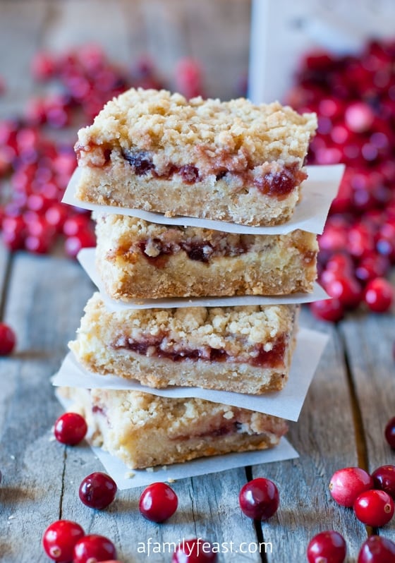 Oatmeal Cranberry Cheesecake Bars - A Family Feast