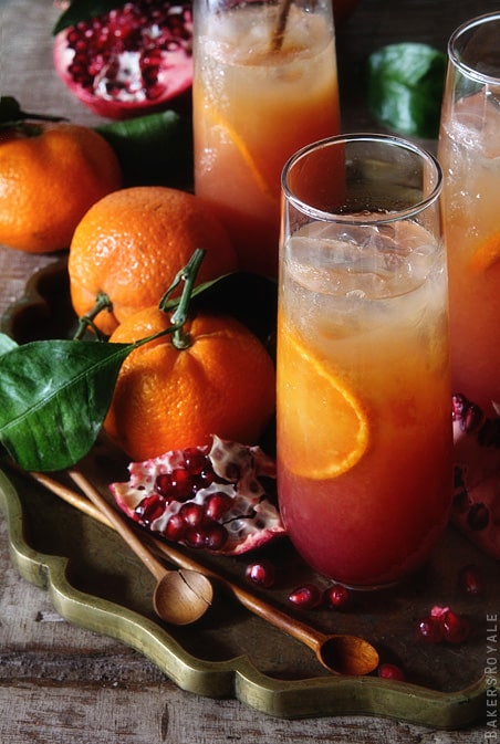 30+ Holiday Cocktails - Satsuma and Pomegranate Campari