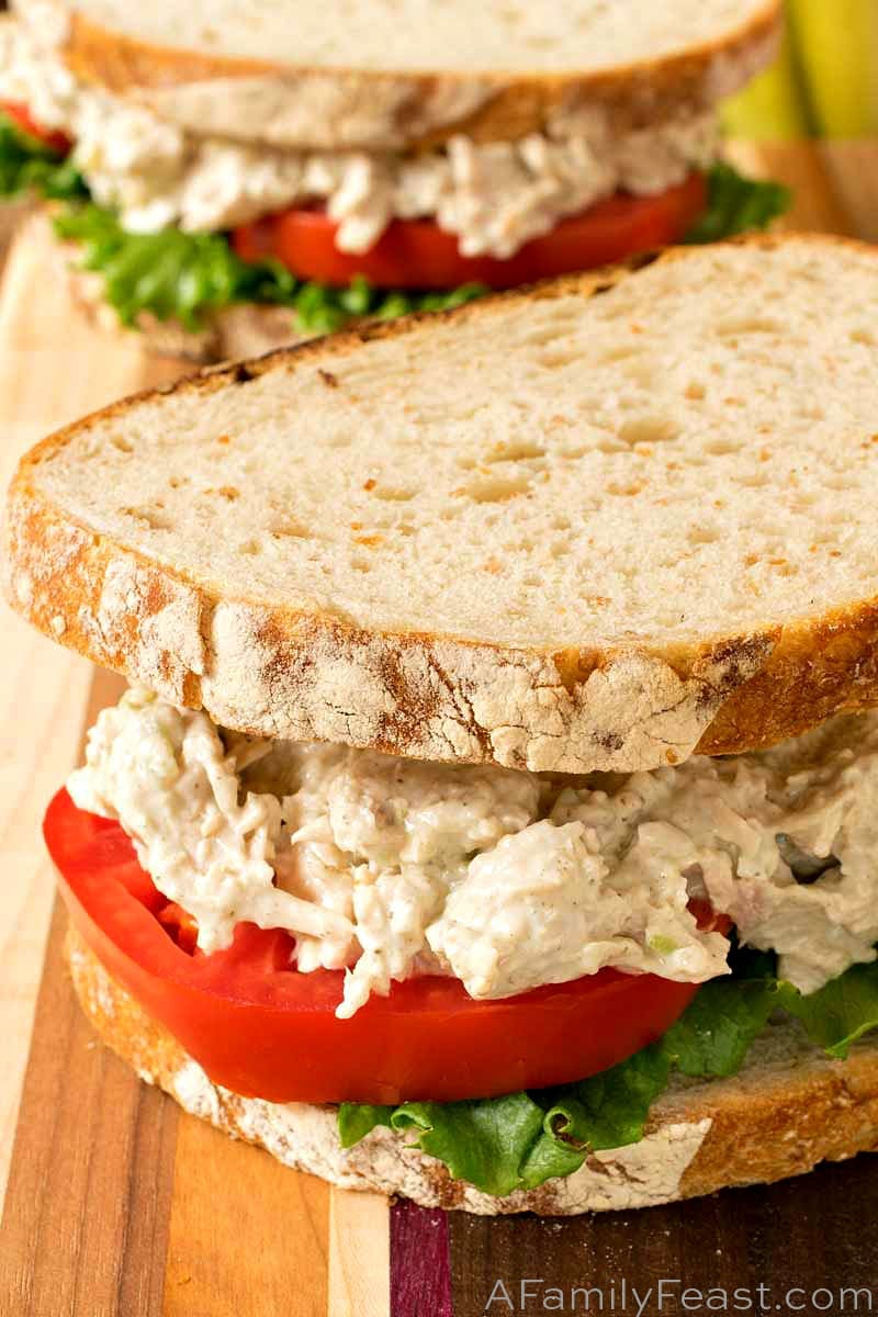 Too tired to cook after Thanksgiving? Enjoy this creamy, perfectly-seasoned Turkey Salad Sandwich! Turkey Salad Sandwich