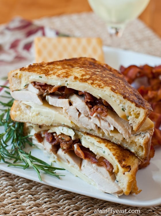 Turkey Monte Cristo with Rosemary Aioli - A delicious variation on the classic Monte Cristo sandwich using leftover Thanksgiving turkey, bacon and Gruyere cheese. The addition of the rosemary aioli is fantastic!