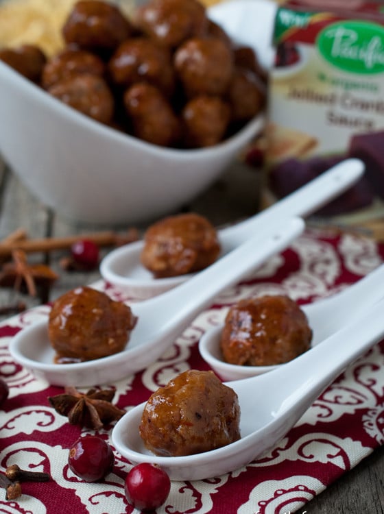 Turkey Meatballs with Cranberry Sweet & Sour Sauce - A Family Feast