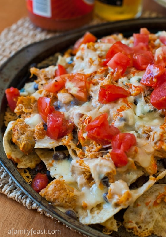 Buffalo Chicken Nachos - A Family Feast