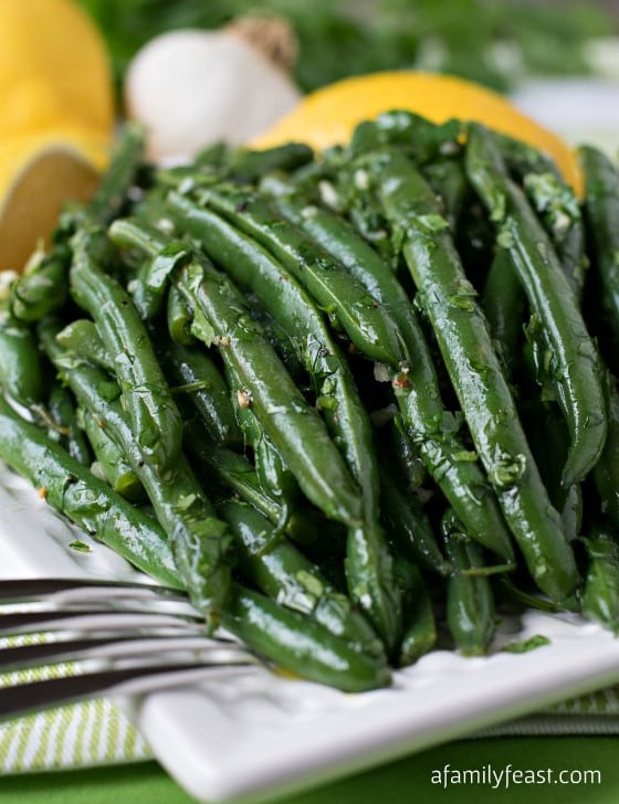Marinated Green Beans with Cilantro and Garlic - A Family Feast