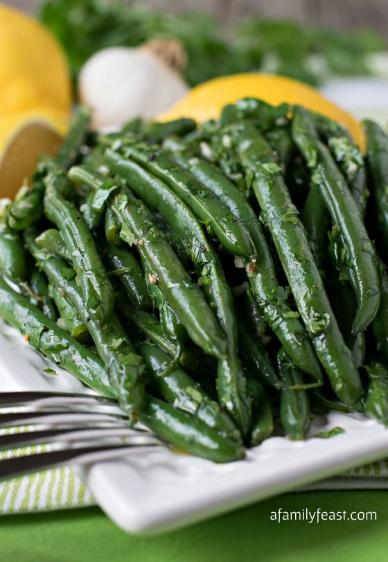 Marinated Green Beans with Cilantro and Garlic - A Family Feast