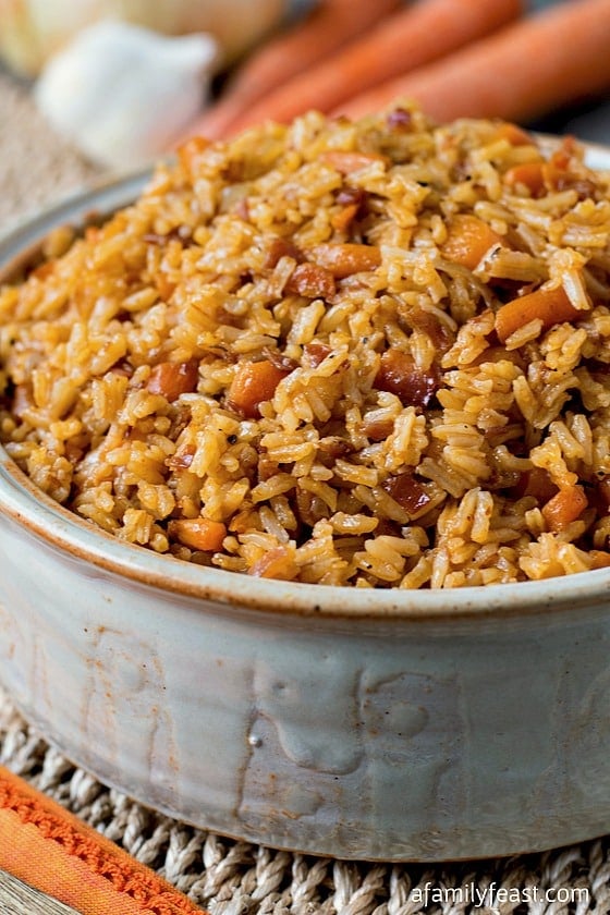 Nourishing Rice (or Arroz de Sustancia) is a flavorful and delicious Portuguese-inspired rice dish that is perfect served with pork.