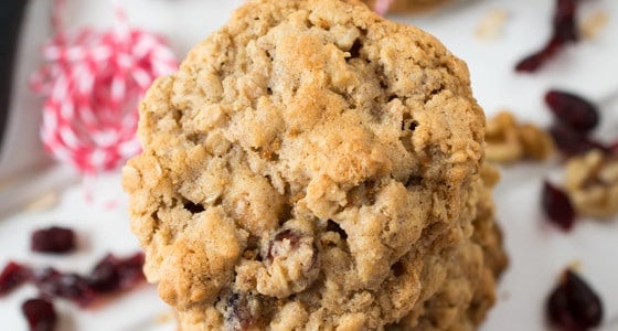 Cranberry Walnut Oatmeal Cookies - A Family Feast