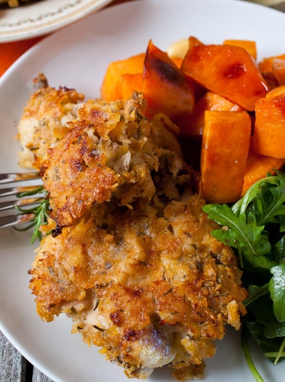 Oven Fried Rosemary Chicken - A Family Feast