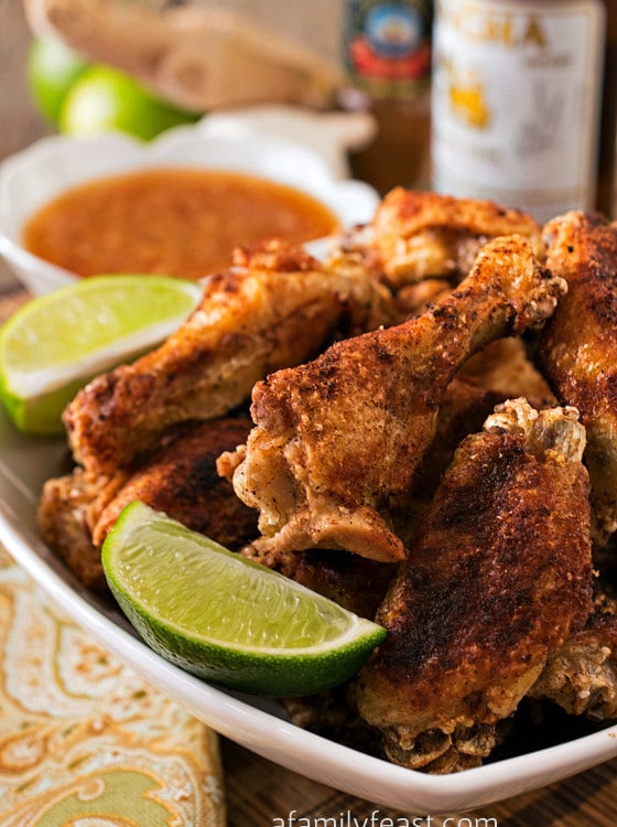 Crispy Asian Chicken Wings with Ginger-Lime Dipping Sauce - A Family Feast