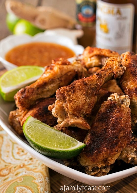 Crispy Asian Chicken Wings with Ginger-Lime Dipping Sauce - A Family Feast