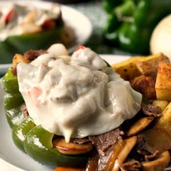 Philly Cheesesteak Stuffed Peppers - A Family Feast