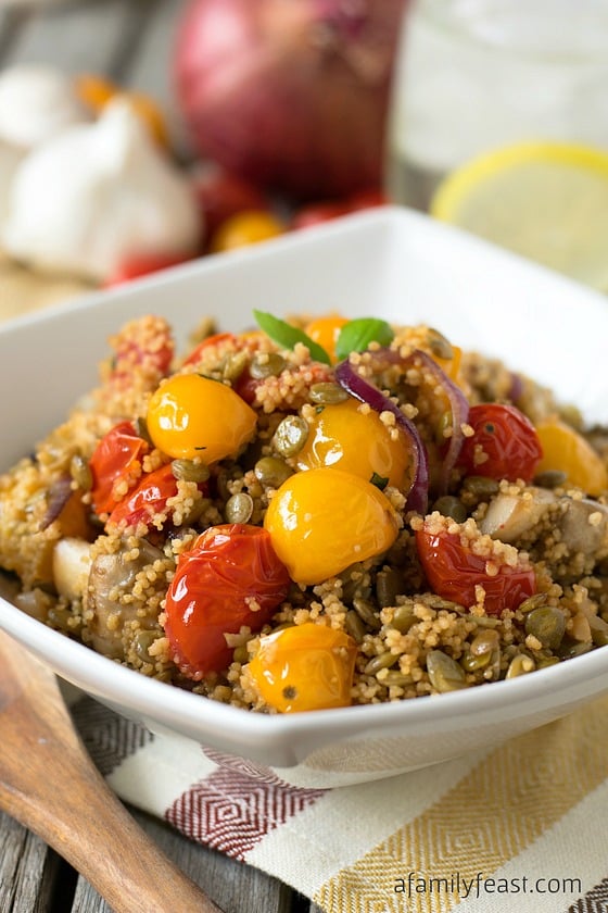 Couscous with Lentils and Vegetables - A delicious vegetarian meal or side dish that is part of the Weight Watchers #SimpleStart program.