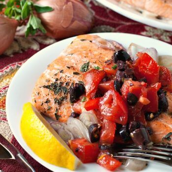 Roasted Salmon with Tomato-Olive Relish - A Family Feast