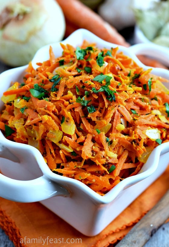 Braised Mustard Carrots - Who knew that carrots and mustard together would taste so delicious together! Great served hot as a side dish or served cold as a salad. Must try!