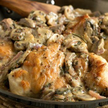 Chicken Breasts with Mushroom and Onion Dijon Sauce - A Family Feast