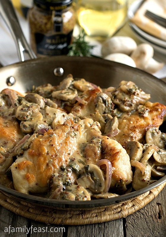 Chicken Breasts with Mushroom and Onion Dijon Sauce - A Family Feast