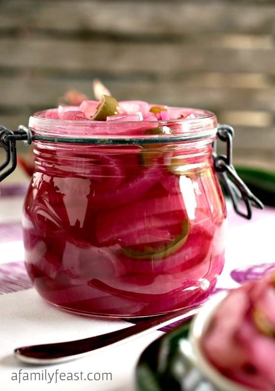 Pickled Red Onions - a delicious and versatile recipe that takes just minutes to prepare! Great in salads, on sandwiches, in tacos - the options are endless!
