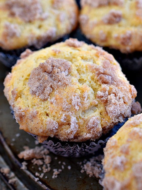 Sour Cream Coffee Cake Muffins - A Family Feast