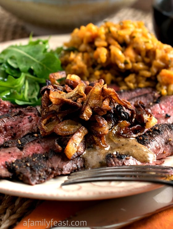 Steak au Poivre with Crispy Shallots - A Family Feast