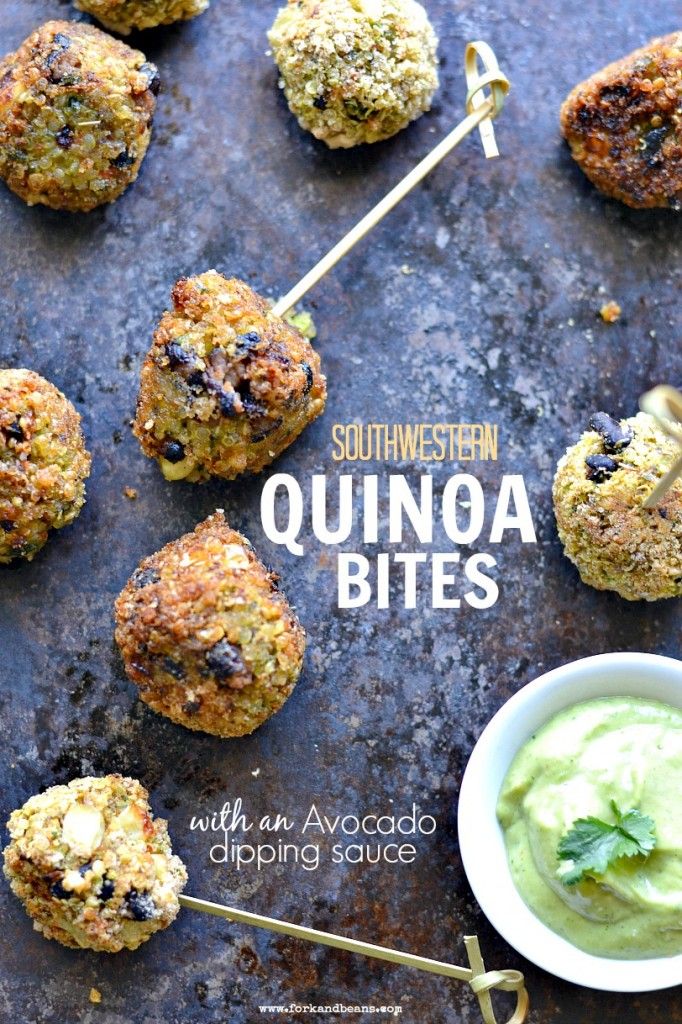 Southwestern Quinoa Bites with Avocado Dipping Sauce – 20-plus Awesome Avocado Recipes 