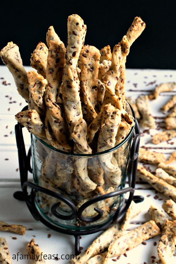 Flaxseed Twisty Sticks - An easy and savory cracker recipe made with flaxseed. These are deliciously addictive - and good for you too!