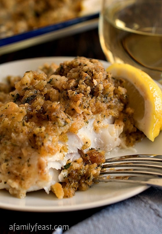 Cheesy Baked Stuffed Cod - A Family Feast