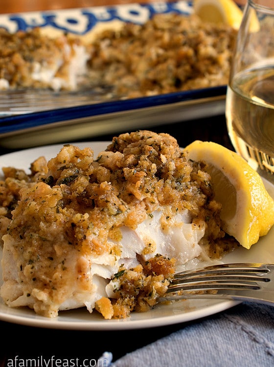 Cheesy Baked Stuffed Cod - A Family Feast