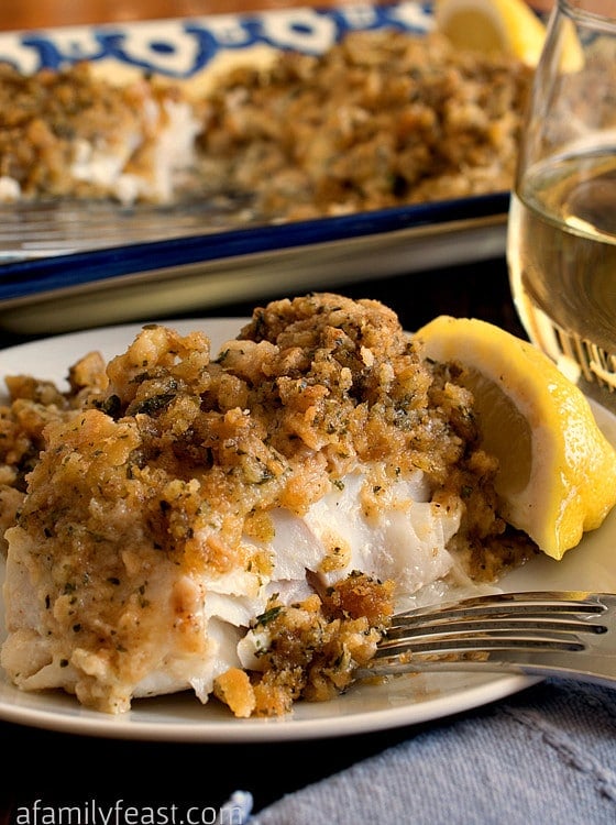 Cheesy Baked Stuffed Cod