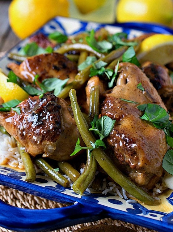 Braised Chicken Limoncello with Green Beans - A Family Feast