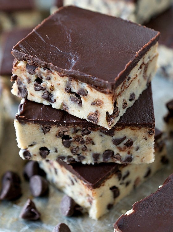 Chocolate Chip Cookie Dough Bars - A Family Feast®