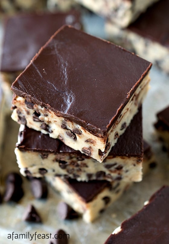 Chocolate Chip Cookie Dough Bars - A Family Feast