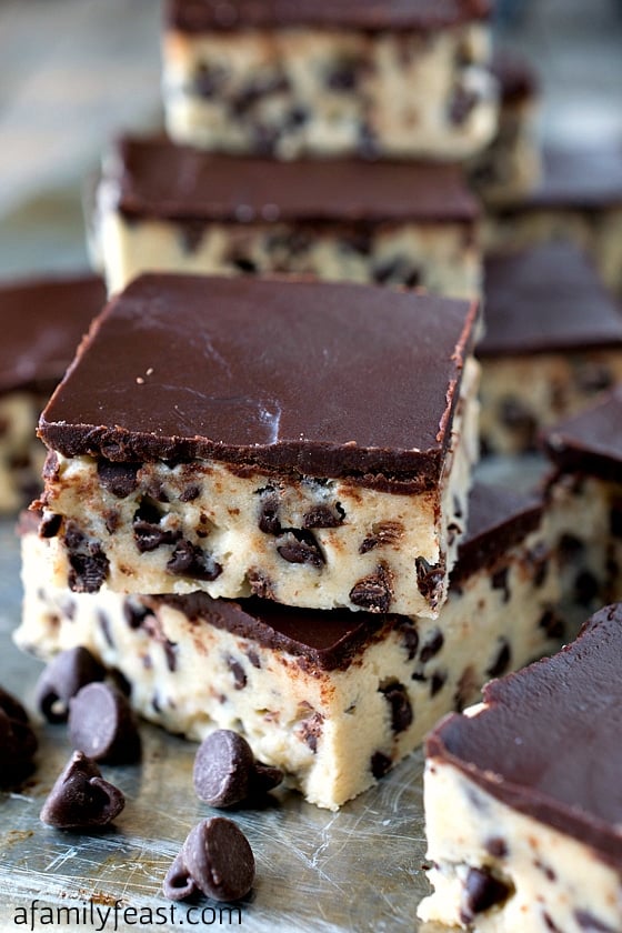 Chocolate Chip Cookie Dough Bars - A Family Feast