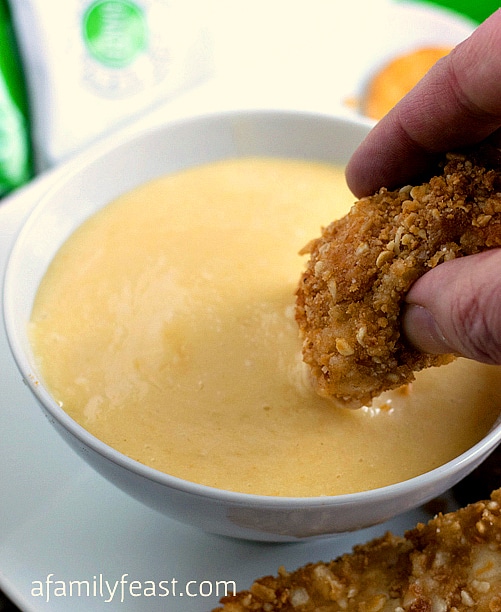 Crispy Pretzel Chicken with Parmesan Honey Mustard Sauce - An easy and delicious family-friendly meal that both kids and adults will love!