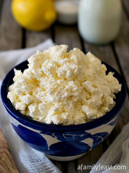 Sunday Cooking Lesson: Homemade Ricotta Cheese - A Family Feast