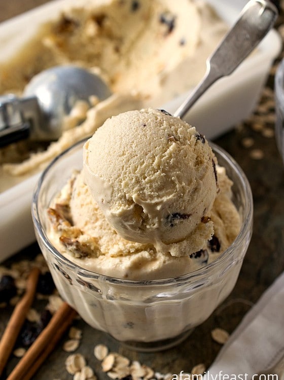 Oatmeal Raisin Ice Cream - A Family Feast