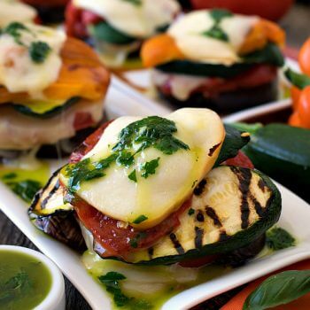 Grilled Italian Vegetable Napoleons with Basil Oil - A Family Feast