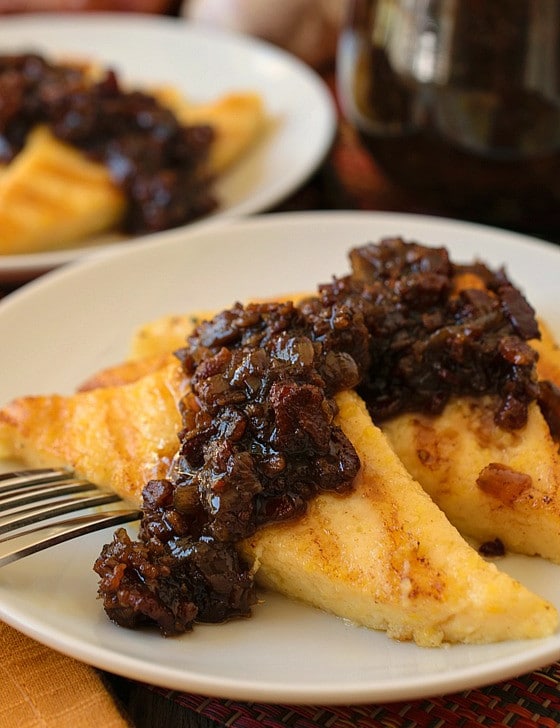 Grilled Polenta with Bacon Jam - A Family Feast