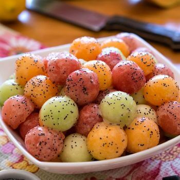 Melon Balls with Poppy Seed Dressing - A Family Feast