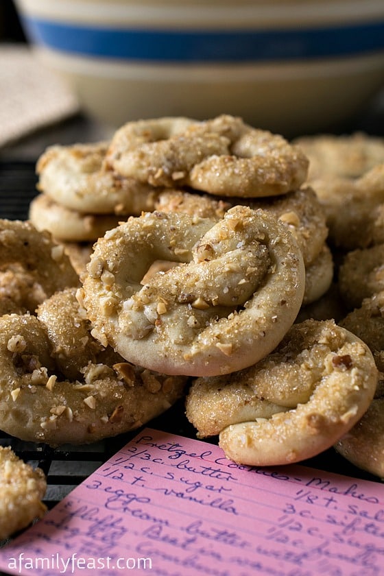 Pretzel Cookies - A delicious salty-sweet cookie that is easy to make and perfect with tea! So good!