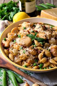 Sea Scallops with Cipollini Onions and Pasta - A Family Feast