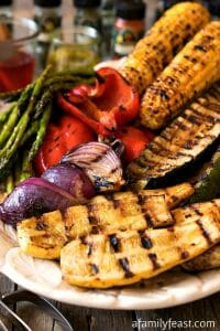 Grilled Seasonal Vegetables with Infused Oils - A Family Feast