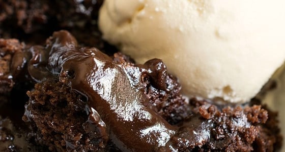 Iron Skillet Hot Fudge Pudding Cake - Biscuits & Burlap